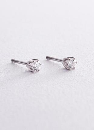 Золоті сережки — пусети з діамантами 
331611121