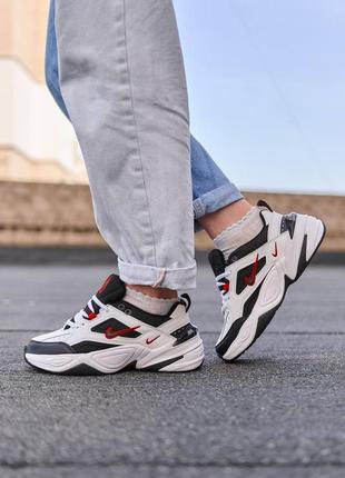 Кросівки nike m2k tekno black white “red logo”