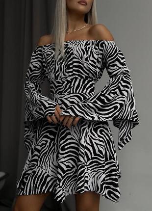 Жіноча сукня/жіноча сукня зебра/жіноча сукня з принтом зебри/жіноче плаття з принтом зебри