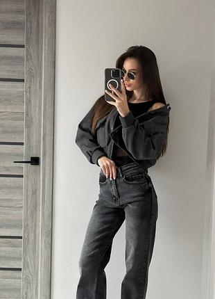 Бомбер женский из кашемира цвет графит