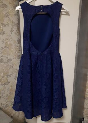 Шикарное синее платье3 фото