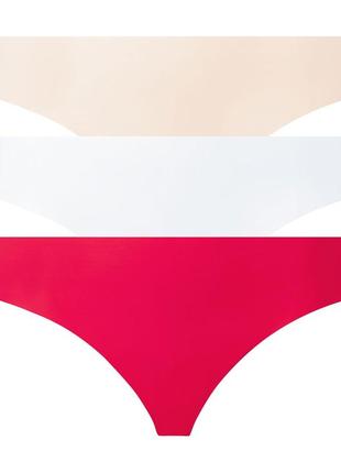 Жіночі стринги esmara®, 3 шт., розмір xs/s, колір тілесний, білий, червоний1 фото