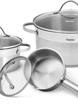Набір кухонного посуду fissman evita 6 предметів, з нержавіючої сталі