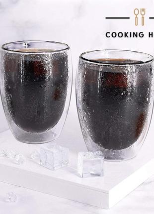 Склянка з подвійними стінками для американо, еспресо 450мл cooking house daymart, склянка з подвійним дном9 фото