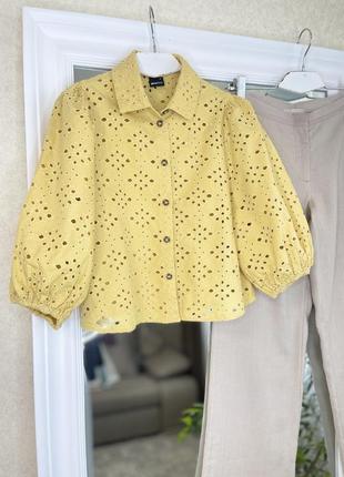 Адурная блузка из прошвы кружевная рубашка2 фото