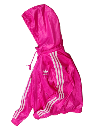 Жіноча вінтажна куртка windbreaker adidas original pink1 фото