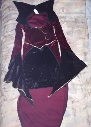 Карнавальное платье волшебницы колдуньи леди вамп  р. s-m5 фото