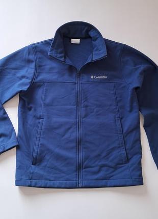 Мужская синяя софтшелл трекинговая куртка columbia softshell m-l1 фото