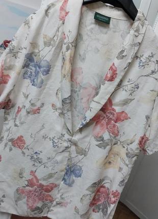 Жакет пиджак летний жаккардовый цветы2 фото