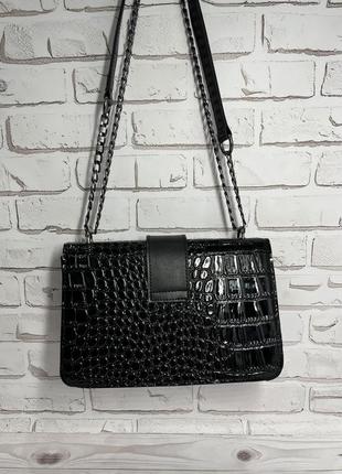 Черная стильная женская сумочка в стиле ysl3 фото