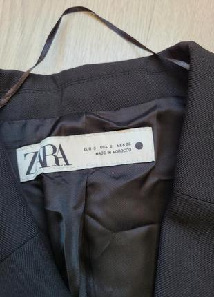 Пиджак жакет блейзер с запахом черного 50% шерсти платье пиджак с zara 7290/24210 фото