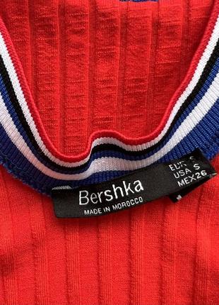 Червоний в рубчик боді bershka10 фото