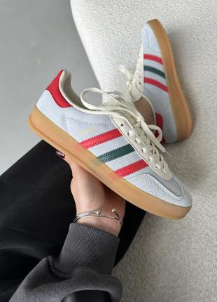 Жіночі кеди адідас газель adidas gazelle blue/red/green2 фото