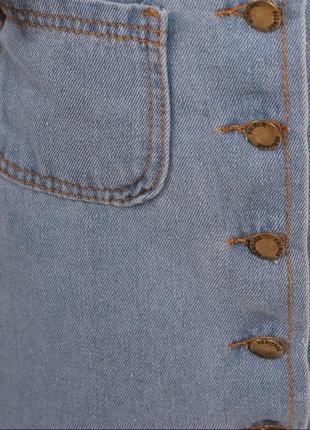 Стильна джинсова жіноча спідниця на гудзиках зпереду темно синя спідниця джинс весняна жіноча спідниця з гудзиками6 фото