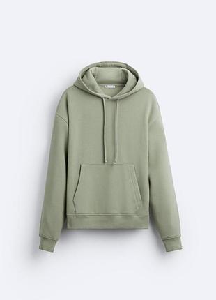 Худи кофта на флисе хаки s m zara 0761/360