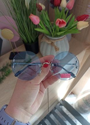 Круглые голубые солнцезащитные очки rita bradley