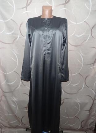 Ошатна сукня максі сірого кольору,щильний атлас3 фото