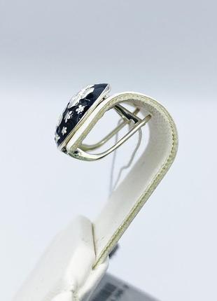 Сережки серебряные с ювелирной эмалью "хельга" 4,98 г5 фото