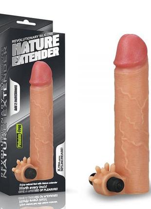 Насадка реалістик з вібрацією add 2" vibrating silicone extender, flesh