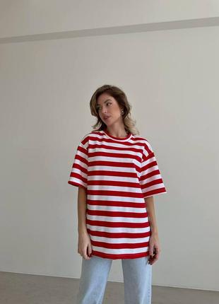 100% бавовна ‼️ футболка женская в полоску/s - l / мод 0655 фото