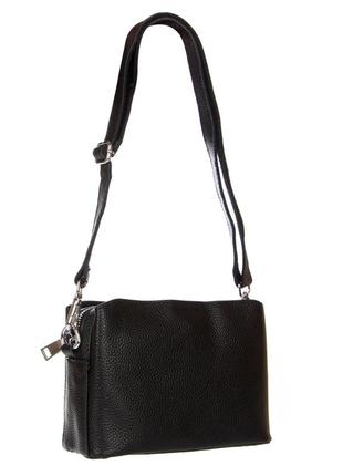 Женская кожаная сумка черного цвета3 фото