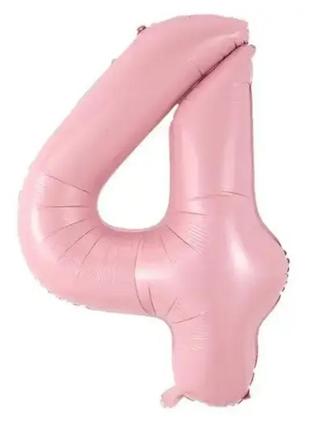 Цифра фольгирована 4 розовая 30" 76см