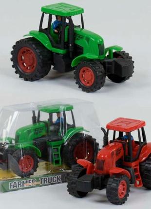Інерційний трактор "фермер'' зелений1 фото