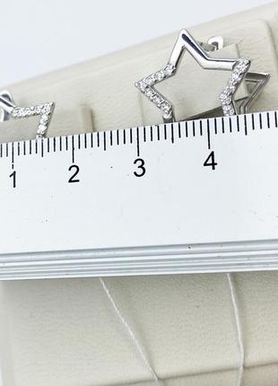 Сережки срібні з фіанітом "гемма" 3,57 г5 фото