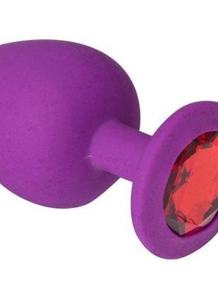 Малая силиконовая анальная пробка purple silicone ruby, m