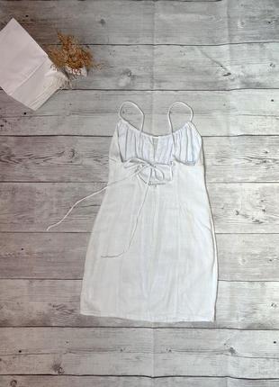 Сукня коротка облягаюча по фігурі ракушка бретелі відкрита спина завязки3 фото