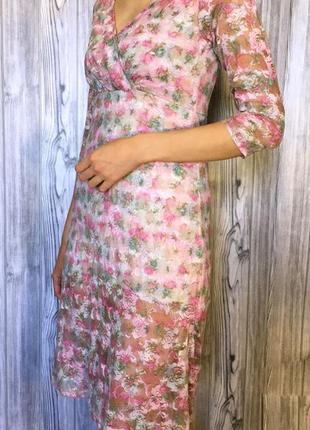 Платье нежное из кружева платье на подкладке sensi wear р.44\s новое с биркой
