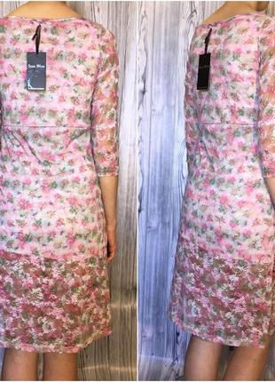 Сукня ніжна з мережива плаття на підкладці sensi wear р.44\s нове6 фото