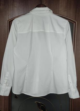 Белоснежная базовая коттоновая рубашка / блузка h&amp;m (хлопок)2 фото