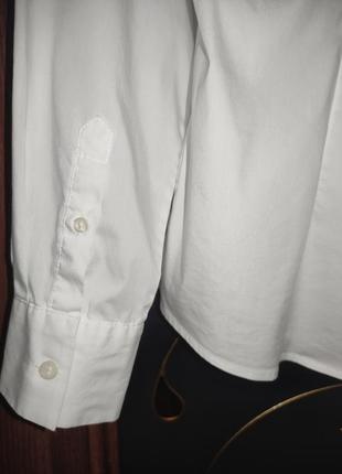 Белоснежная базовая коттоновая рубашка / блузка h&amp;m (хлопок)3 фото
