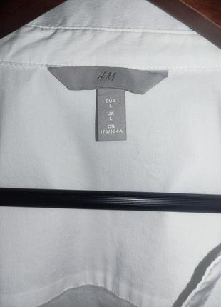 Белоснежная базовая коттоновая рубашка / блузка h&amp;m (хлопок)10 фото