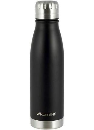 Термос-пляшка kamille bottle 500мл 7trav  чорний