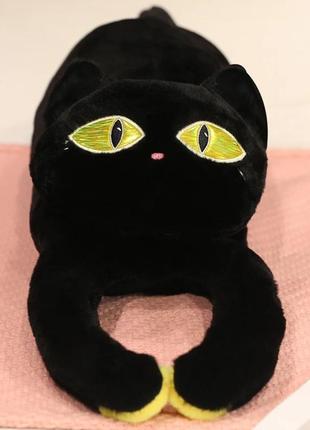 Кіт подушка обіймашка 110 см чорний новий кіт батон обіймуся