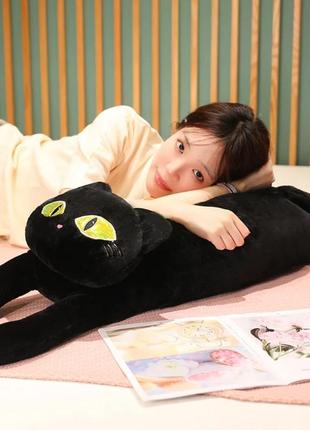 Кот подушка обнимашка 110см чорний новый кот батон обнимусь3 фото
