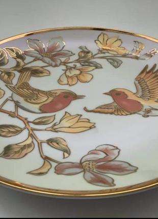 Винтажная  японская тарелка с рисунком птиц.2 фото