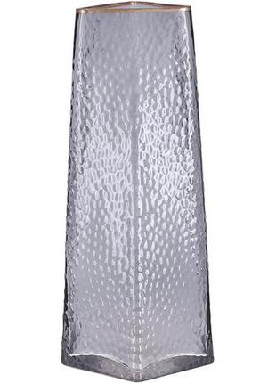Ваза скляна ancient glass "elegant" ø13x27см daymart , сіре димчасте скло