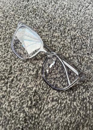 Окуляри очки комп'ютерні захисні стильні модні нові сірі4 фото