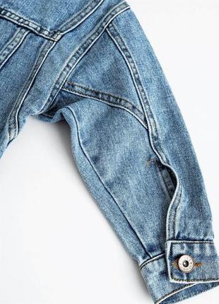 Блакитна підліткова джинсова куртка no brand 130см 140см 150см5 фото