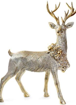 Фігура для новорічного декору "золотий олень з вінком" 80.7х37.7х101.8см daymart