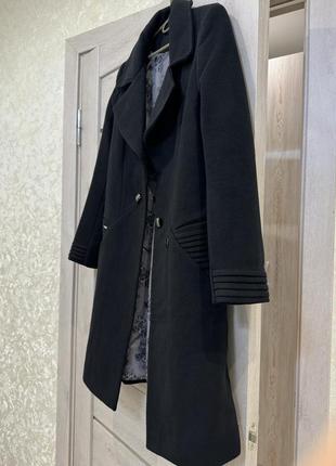 Пальто кашемірове жіноче 70% шерсті  чорне3 фото