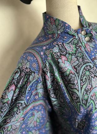 Винтаж, шерсть,блуза, рубашка в принт,премиум бренд,англия nightingales Аланd.8 фото