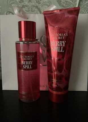 Набор парфюмированный спрей и лосьон для тела berry spill victoria’s secret vs оригинал2 фото