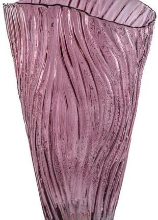 Ваза для квітів скляна ariadne "art" ø22x35см 7trav   , фіолетова