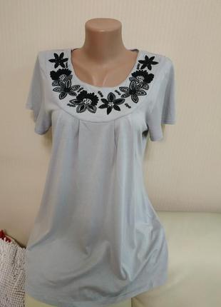 Блуза котон віскоза блузка футболка туніка майка вишивка