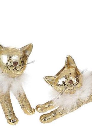 Набір 2 статуетки "золоті кішки" антік 24х8х18.5см 7trav   полістоун