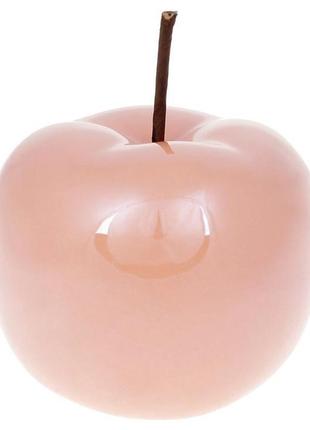 Набір 4 декоративні статуетки "яблуко" 12.5х12.5х15.5см 7trav , персиковий перламутр